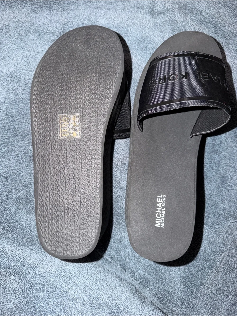 Michael Kors women’s Black Logo Slide Sandals